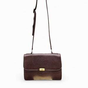 Vintage Mark Cross New York Brown Pebbled Leather Shoulder Bag – 70s/80s